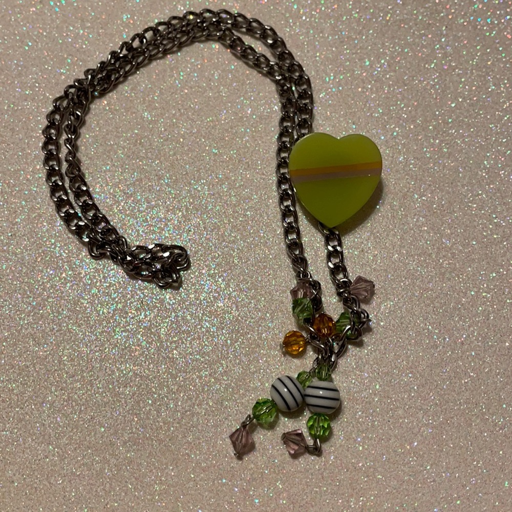 Tarina Tarantino Green Heart Bolo Style Necklace